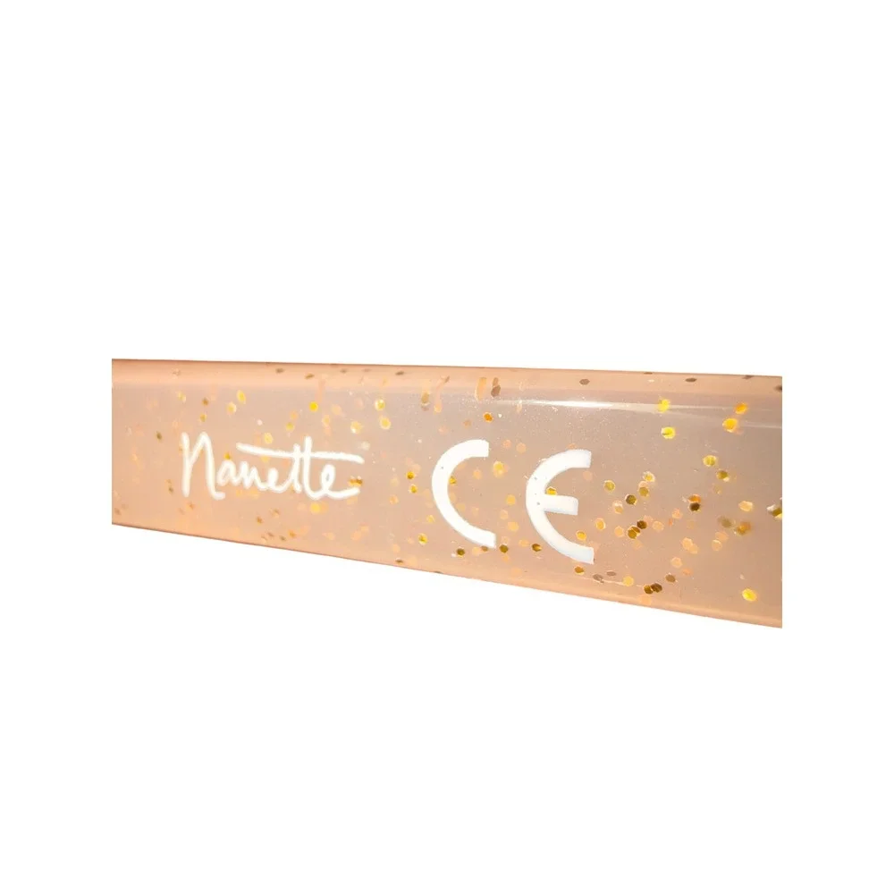 Nanette Lepore Peach Glitter Cat Eye Sunglasses UNNN0726-A NN264‎ ND Purple Lens